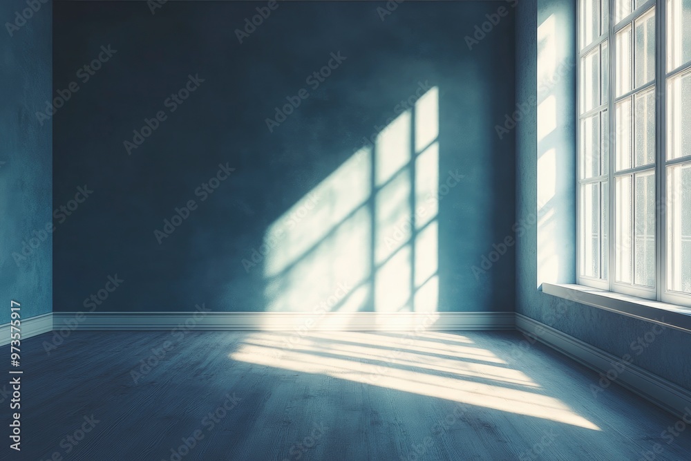 Obraz premium Empty Room With Natural Light Creative Copy Space Background Design Interior Concept , ai