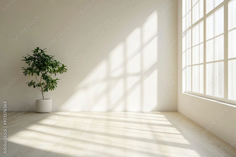 Fototapeta premium Empty Room With Natural Light Creative Copy Space Background Design Interior Concept , ai