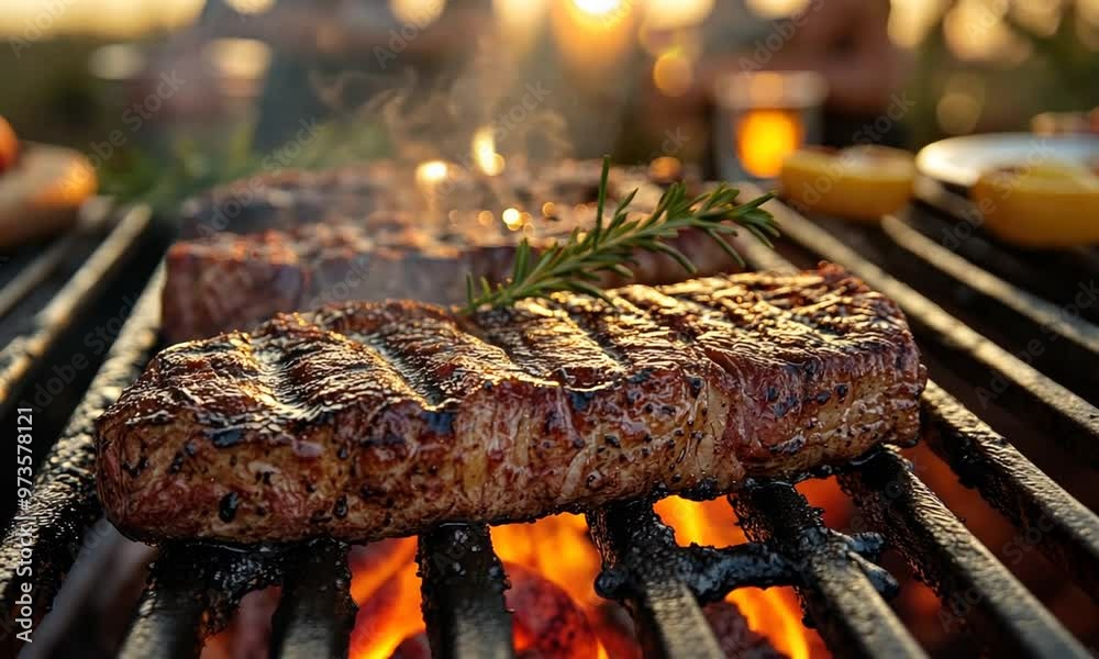 Grilled Steak with Rosemary