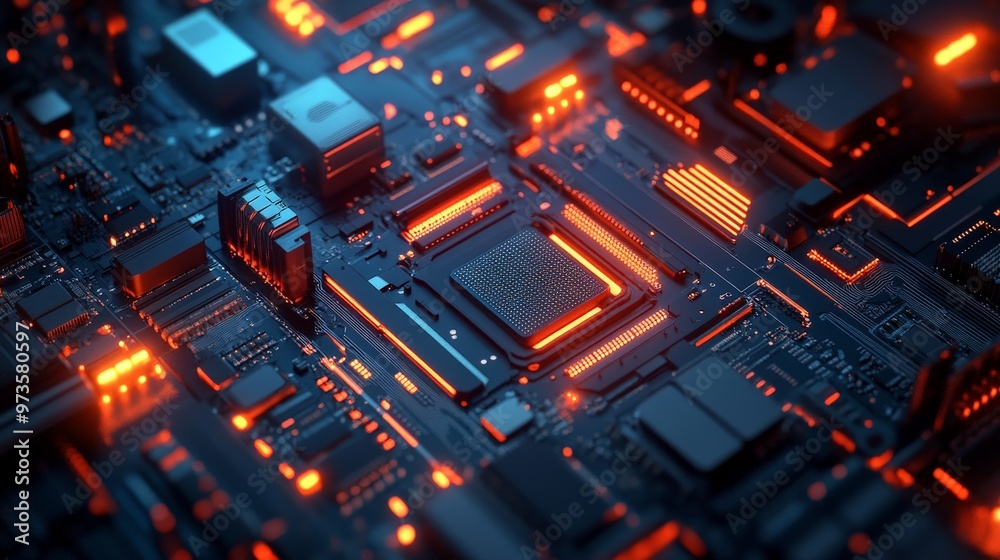 An abstract technology-themed background featuring a detailed arrangement of computer hardware components like storage drives and input devices, highlighted with futuristic visual effects. An abstract technology-themed background featuring a detailed arrangement of computer hardware components like storage drives and input devices, highlighted with futuristic visual effects.