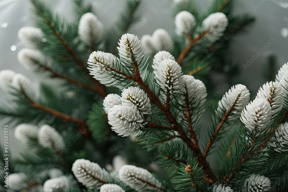 Vibrant White Pine Clusters on Translucent Surface for Seasonal Aesthetics and Creative Editing Vibrant White Pine Clusters on Translucent Surface for Seasonal Aesthetics and Creative Editing