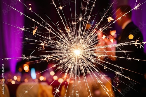 Intricate Sparkler Light Effect with Complex Sparks for Event Photoediting
