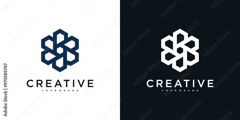 Creative abstrack hexagon logo design template. Premium Vector Creative abstrack hexagon logo design template. Premium Vector