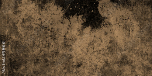 Background with dark grungy textured old wall brown vintage watercolor rustic background, light and bright texture of brown color beautiful pattern dirty grunge worn surface texture black background.