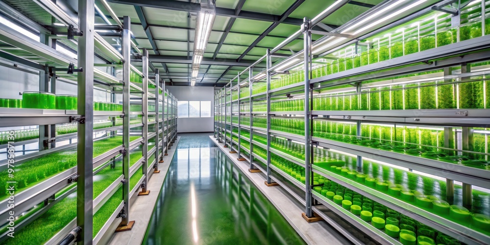 Algae farm in high tech lab producing bio fuel as sustainable energy source, algae, farm, high tech, lab, bio fuel