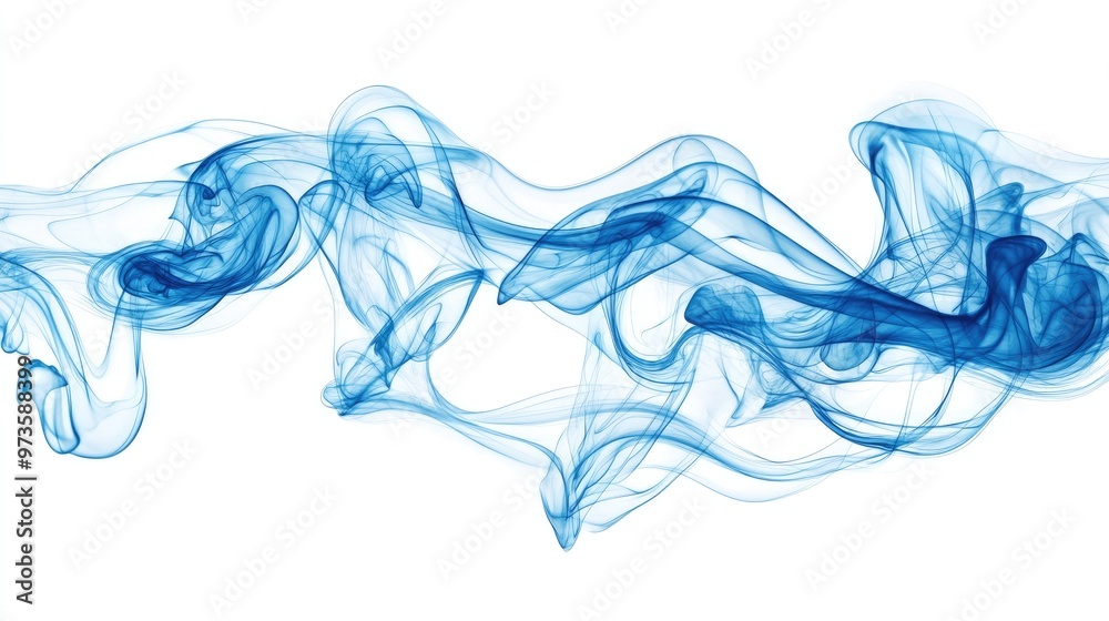 Line art illustration depicting blue smoke Line art illustration depicting blue smoke