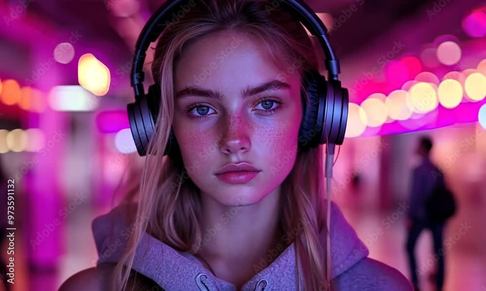 Young woman in headphones Young woman in headphones