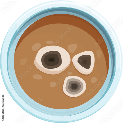 Mold growing on the surface of spoiled soup in a bowl
