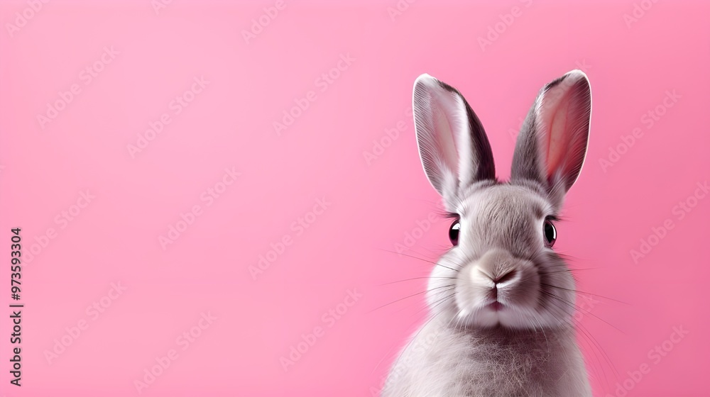 white rabbit on pink background white rabbit on pink background