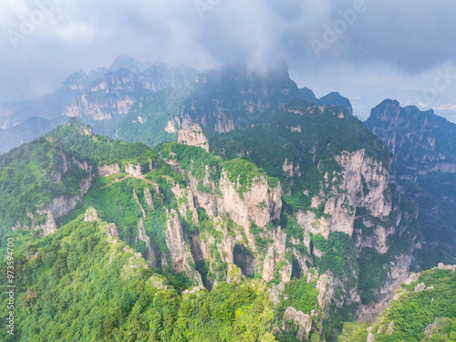 Aerial photography of Wangmangling in Taihang Mountain, Lingchuan County, Jincheng, Shanxi photo