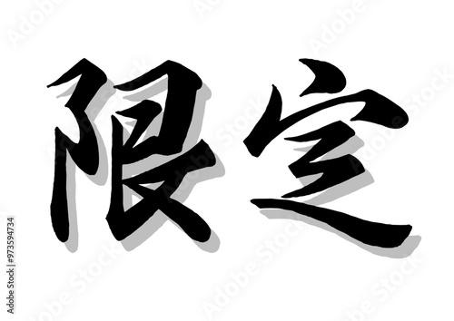 筆文字，限定，行書，毛筆，墨，影，
