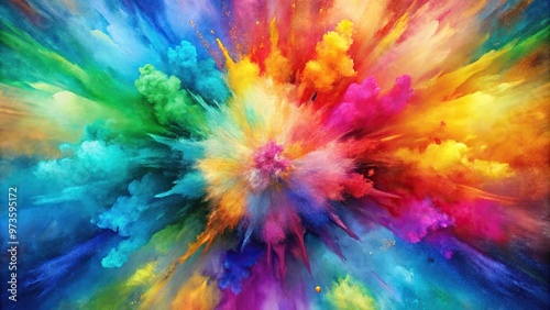 abstract watercolor background of colorful burst