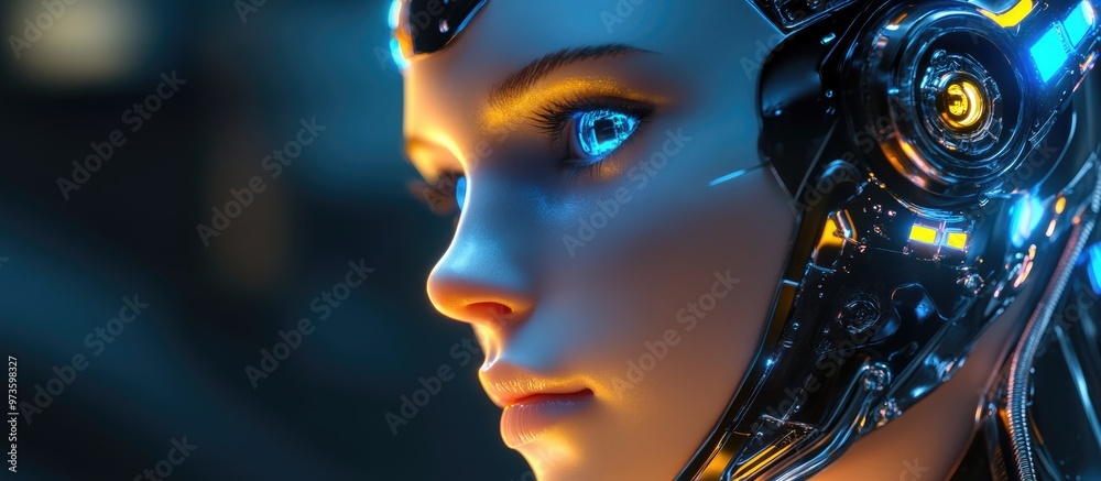Innovative robotic being 3D visualization Innovative robotic being 3D visualization