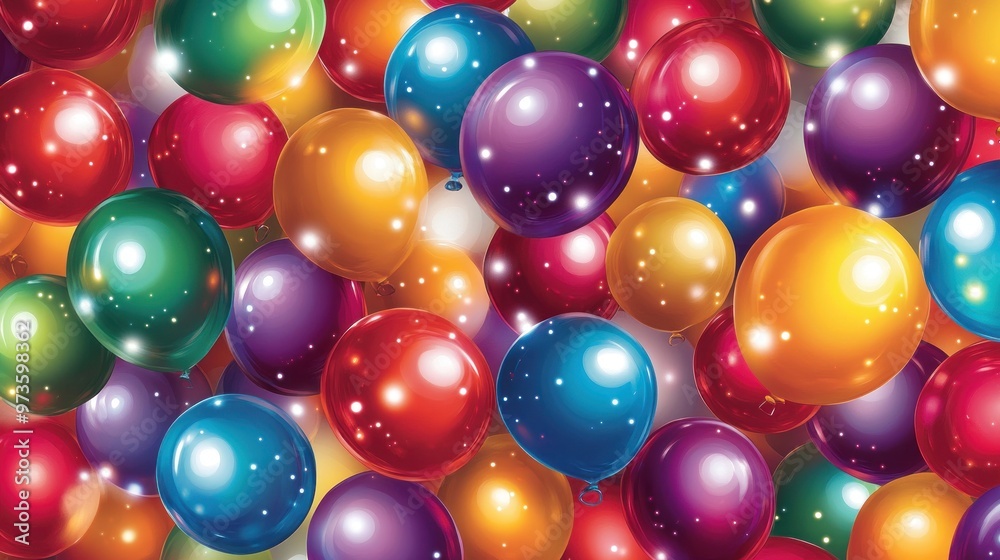 Colorful balloons with shiny surface creating an abstract and festive background. Colorful balloons with shiny surface creating an abstract and festive background.