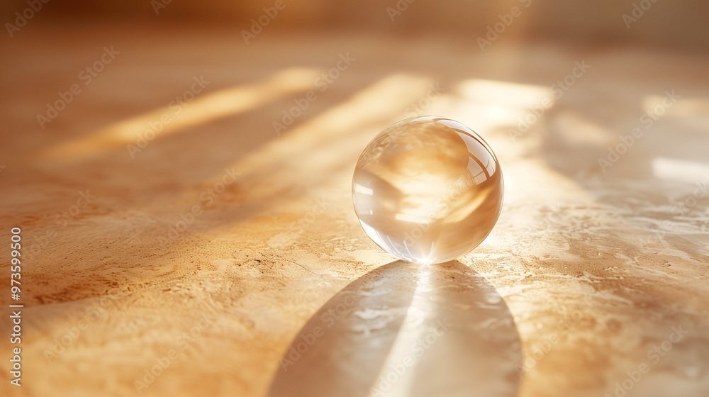 Crystal Sphere Illuminated by the Warm Light of the Sunset Crystal Sphere Illuminated by the Warm Light of the Sunset