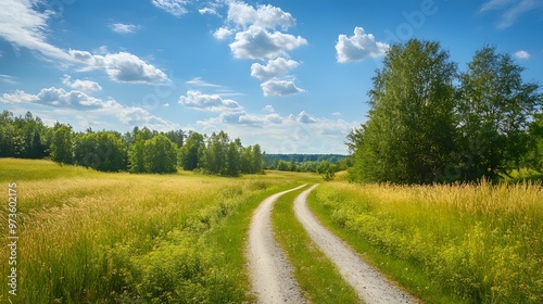 美しい田舎の夏の自然の風景