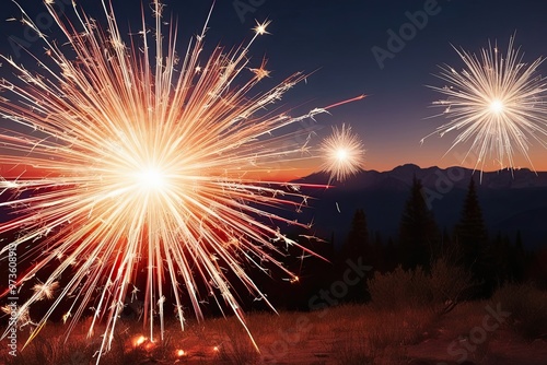 Vibrant Sparkler Blaze with Intense Light and Wildness for Stunning Photoediting Overlay photo