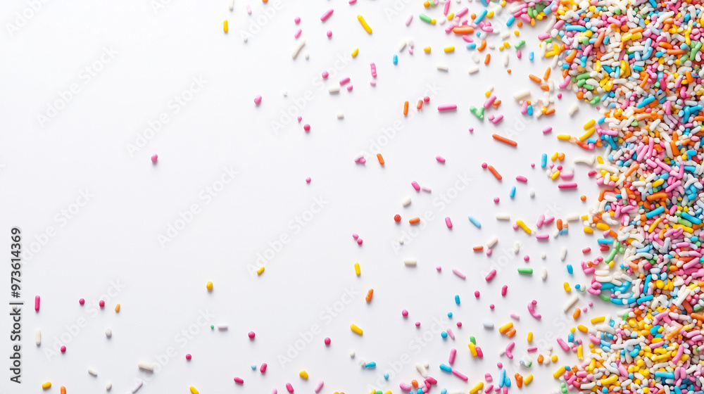 sprinkles on white background