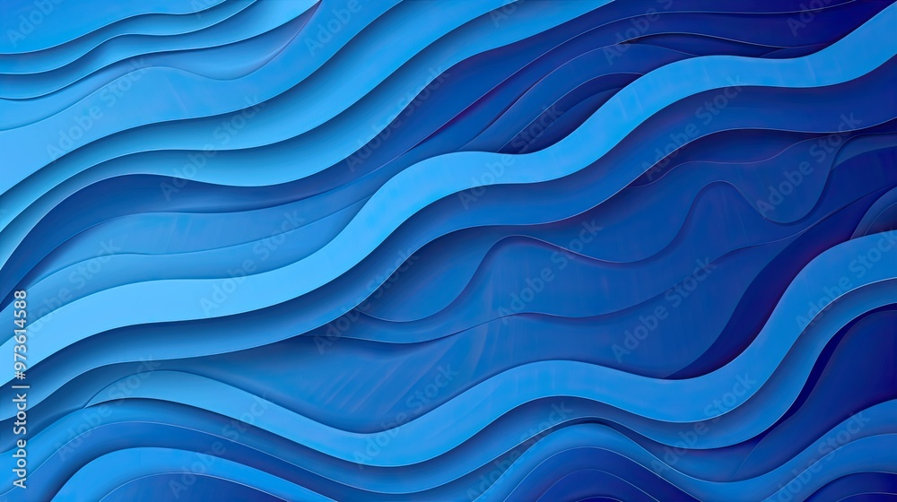 A visually striking abstract design featuring flowing waves in varying shades of blue, creating a sense of depth and movement. A visually striking abstract design featuring flowing waves in varying shades of blue, creating a sense of depth and movement.
