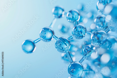 3D Molecular Structure Representation on Blue Background