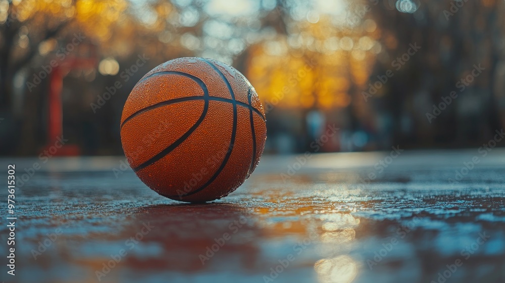 Basketball on a Wet Court Basketball on a Wet Court