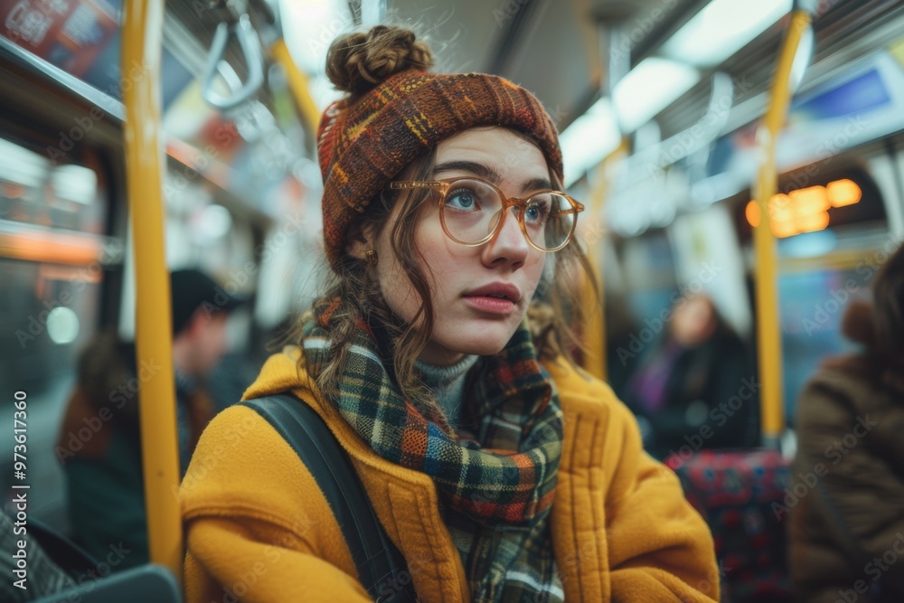 Capturing the essence of commuters through portrait sketches on a bustling subway ride Capturing the essence of commuters through portrait sketches on a bustling subway ride