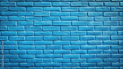 Blue brick wall background with a high angle view