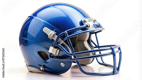 Blue football helmet isolated on white background