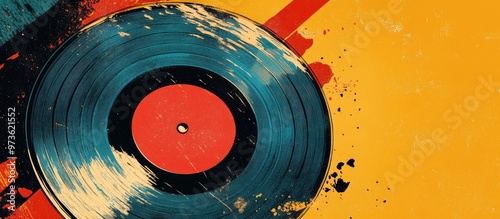 Illustrative editorial of a vintage Soviet vinyl record from the 1960s photo