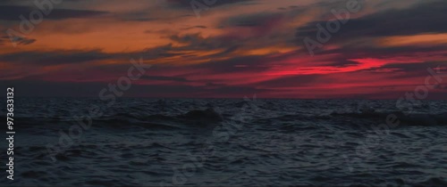 The sea horizon after sunset.
