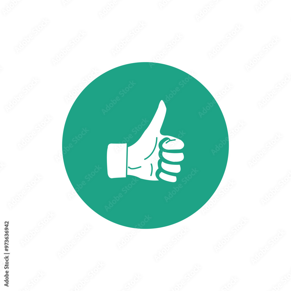 Like icon. Thumb up symbol. Set icons in flat style with long shadows. Three types of icons: circle, square, hexagon. Vector illustration Like icon. Thumb up symbol. Set icons in flat style with long shadows. Three types of icons: circle, square, hexagon. Vector illustration