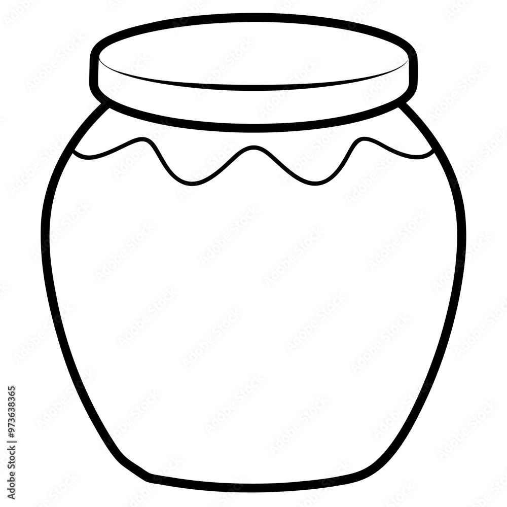 honey jar outline coloring book page line art drawing