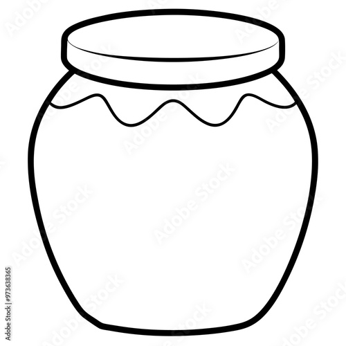 honey jar outline coloring book page line art drawing