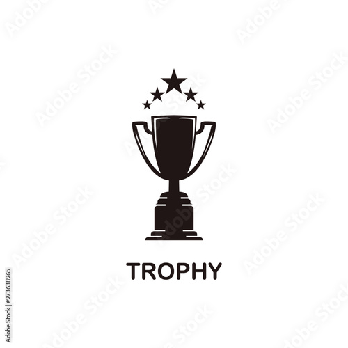 Trophy vector logo icon.champions trophy logo icon for winner award logo template
