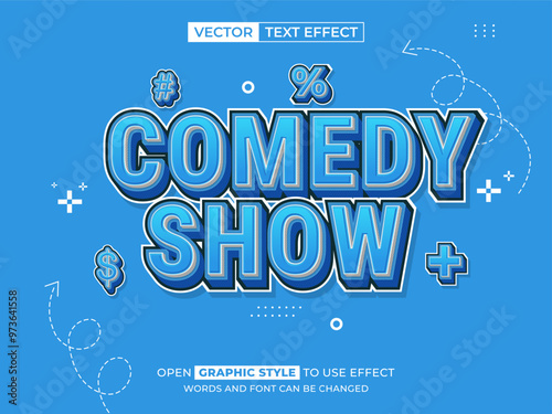 comedy show editable text, font effect, 3d text for title