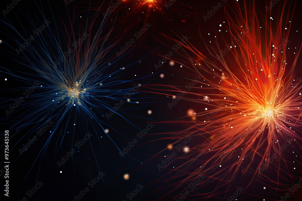 Fototapeta premium Abstract lines sunlight reflections backgrounds fireworks abstract