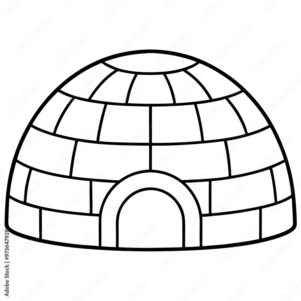 igloo outline coloring book page line art drawing igloo outline coloring book page line art drawing