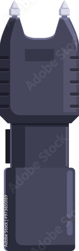 Black taser emitting electric current, personal protection device for safety and security