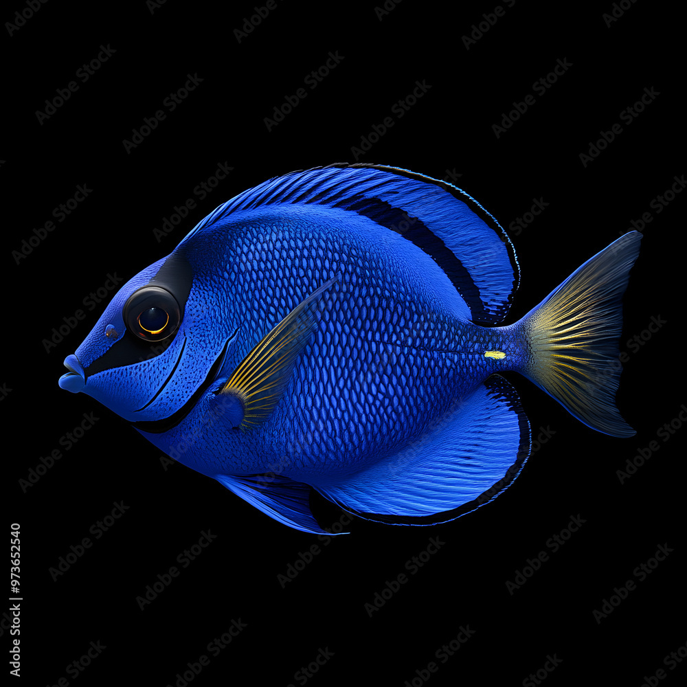 Naklejka premium blue tang fish isolated on white