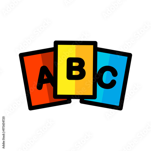 Wallpaper Mural Colorful ABC flash card icon. Education, school leaning, creativity concepts. Flat vector design isolated illustration. Torontodigital.ca