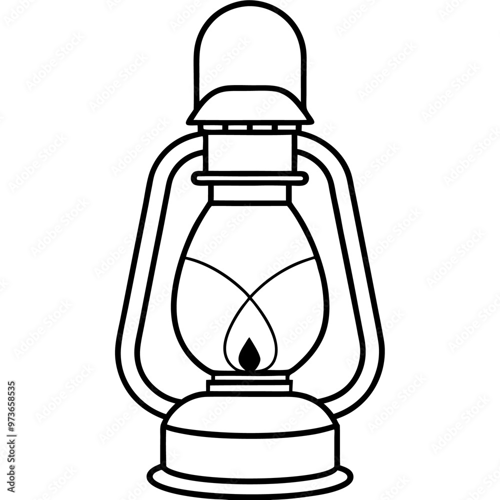 kerosene light outline coloring book page line art drawing kerosene light outline coloring book page line art drawing