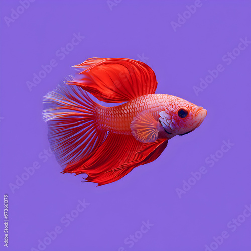 Obraz na płótnie siamese fighting fish on light purple background