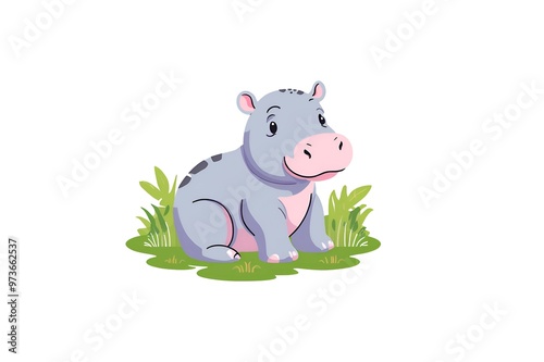 A cute moodeng baby hippo in the zoo in thailand, Generative AI illustrations.