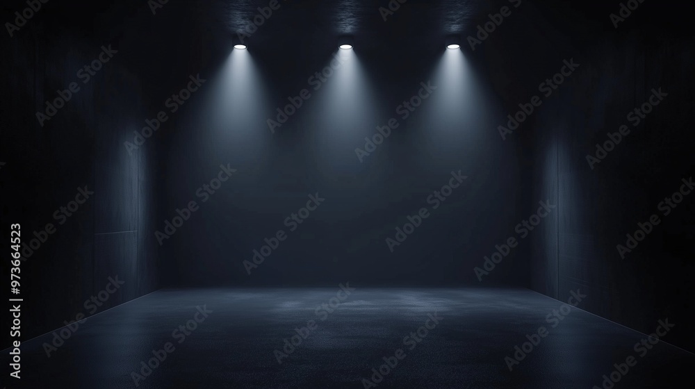 Spotlight white light lamp on the dark empty room cement grunge background Spotlight white light lamp on the dark empty room cement grunge background