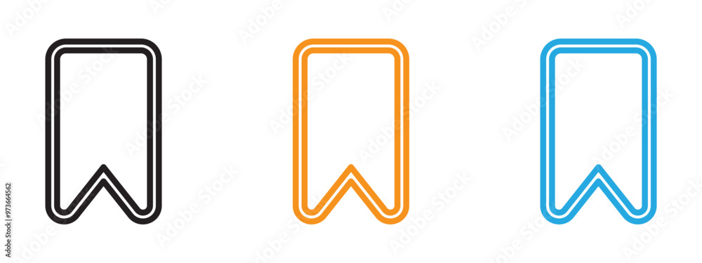 Bookmark icon Thin line illustration set Bookmark icon Thin line illustration set