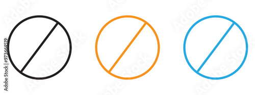 Blocked icon Thin line illustration set