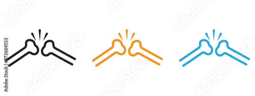 Bones icon Thin line illustration set
