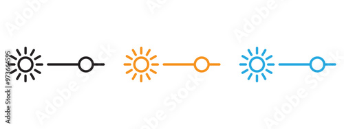 Brightness icon Thin line illustration set