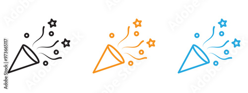 Confetti icon Thin line illustration set