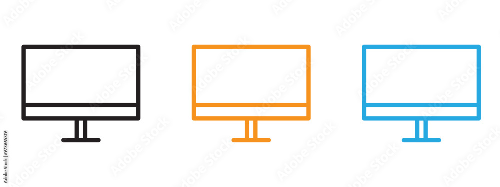Desktop icon Thin line illustration set Desktop icon Thin line illustration set